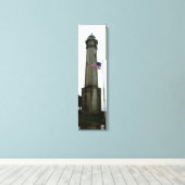 Alcatraz Island Lighthouse & Flag Vertical Canvas Afdruk (Insitu (Houten vloer))