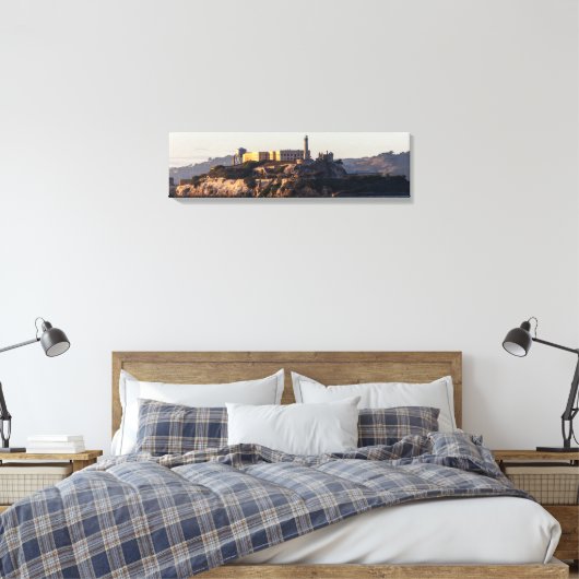 Alcatraz Island op het Sunset Panoramic Canvas (Insitu (Slaapkamer))