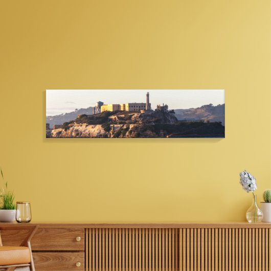 Alcatraz Island op het Sunset Panoramic Canvas (Insitu (Woonkamer))