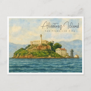Alcatraz Island – Reisbestemming San Francisco Feestdagenkaart