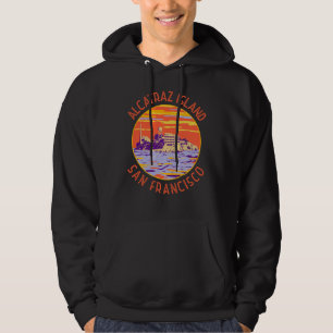 Alcatraz Island San Francisco Distress Circle Hoodie