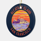 Alcatraz Island San Francisco Distress Circle Keramisch Ornament (Links)
