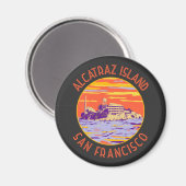 Alcatraz Island San Francisco Distress Circle Magneet (Voorkant / Achterkant)