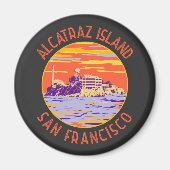 Alcatraz Island San Francisco Distress Circle Magneet (Voorkant)