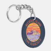 Alcatraz Island San Francisco Distress Circle Sleutelhanger (Voorkant Links)