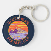 Alcatraz Island San Francisco Distress Circle Sleutelhanger (Achterkant)