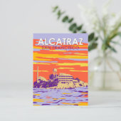 Alcatraz Island San Francisco Travel Art  Briefkaart (Staand voorkant)