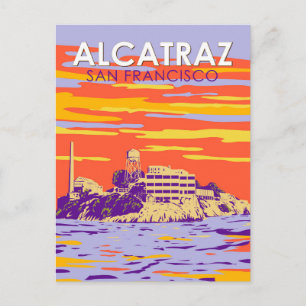Alcatraz Island San Francisco Travel Art  Briefkaart