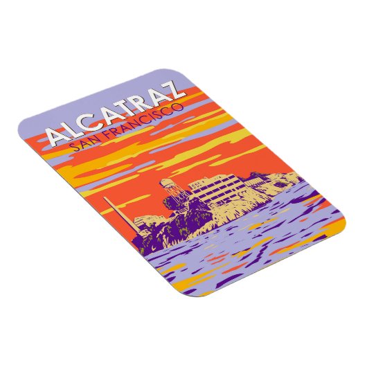 Alcatraz Island San Francisco Travel Art  Magneet (Rechterzijde)