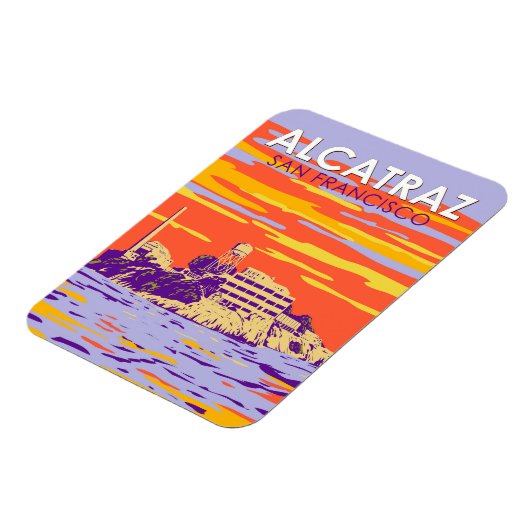 Alcatraz Island San Francisco Travel Art  Magneet (Linkerzijde)