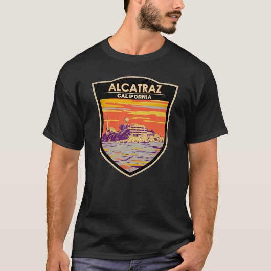 Alcatraz Island San Francisco Travel Art T-shirt (Voorkant)