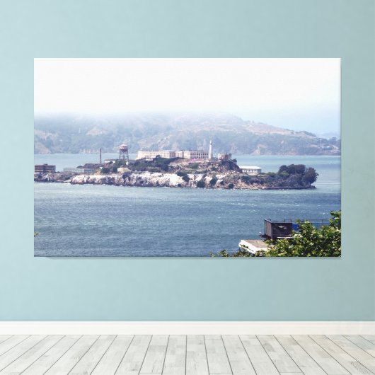 Alcatraz Island van de Bayside Front Canvas Art (Insitu (Houten vloer))