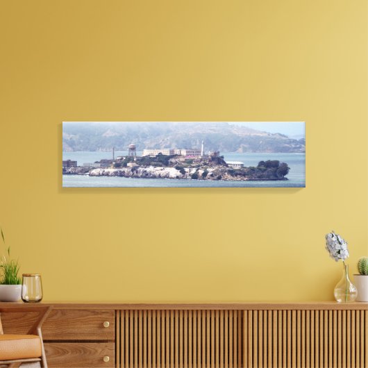 Alcatraz Island van het Bayside Panoramic Canvas Afdruk (Insitu (Woonkamer))