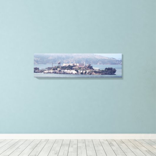 Alcatraz Island van het Bayside Panoramic Canvas Afdruk (Insitu (Houten vloer))