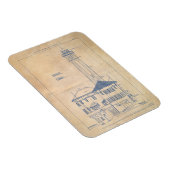 Alcatraz Island Vuurtoren  Blauwdruk Magneet (Rechterzijde)