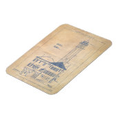 Alcatraz Island Vuurtoren  Blauwdruk Magneet (Linkerzijde)