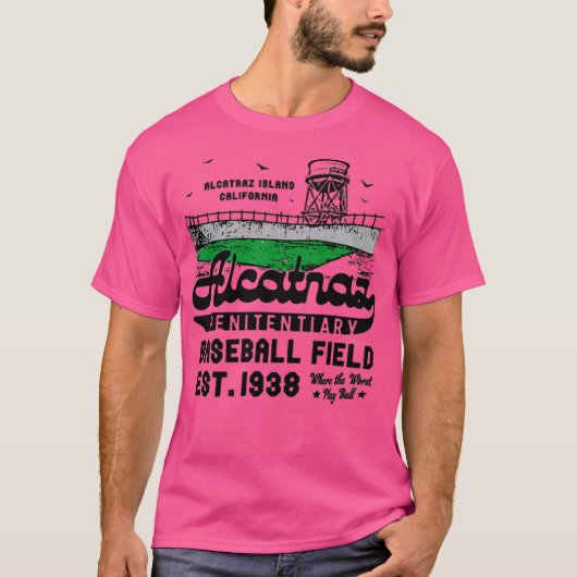Alcatraz Penitentiary Baseball Field T-shirt (Voorkant)