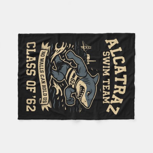 Alcatraz Penitentiary Swim Team  Fleece Deken (Voorkant (Horizontaal))