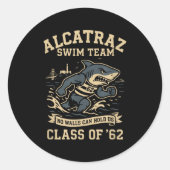 Alcatraz Penitentiary Swim Team  Ronde Sticker (Voorkant)