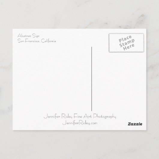 Alcatraz Sign Briefkaart (Achterkant)