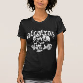 Alcatraz Skull Design Logo zwart T-shirt (Voorkant)