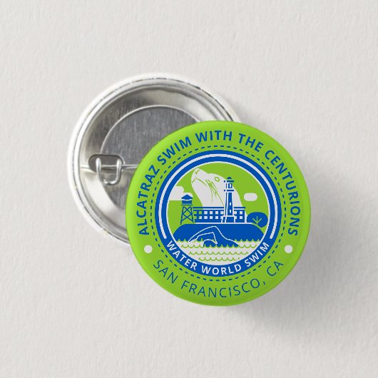 Alcatraz Swim met de knop Centurions Ronde Button 3,2 Cm (Voorkant /achterkant)