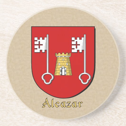 Alcazar Heraldic Shield Zandsteen Onderzetter (Voorkant)
