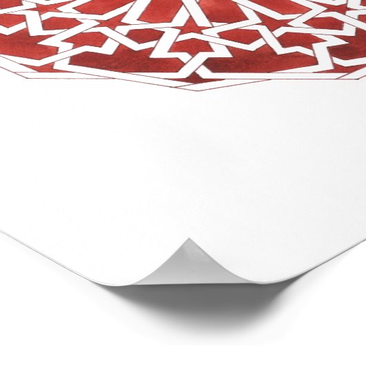 ALCAZAR rode Marokkaanse mozaïek Poster (Hoek)