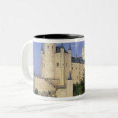 Alcazar, Segovia, Castilla León, Spanje Tweekleurige Koffiemok (Voorkant links)