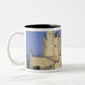Alcazar, Segovia, Castilla León, Spanje Tweekleurige Koffiemok (Links)