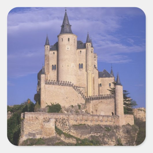 Alcazar, Segovia, Castilla León, Spanje, UNESCO Vierkante Sticker (Voorkant)