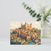Alcazar van Toledo Spanje Briefkaart (Staand voorkant)