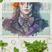 Alce in wonderland Mad hatter waterverf Theedoek (Gevouwen)