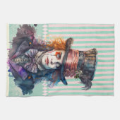 Alce in wonderland Mad hatter waterverf Theedoek (Horizontaal)