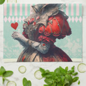 Alce in wonderland Queen of Hearts Theedoek (Gevouwen)