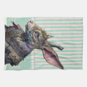 Alce in wonderland waterverf witte konijn theedoek (Horizontaal)