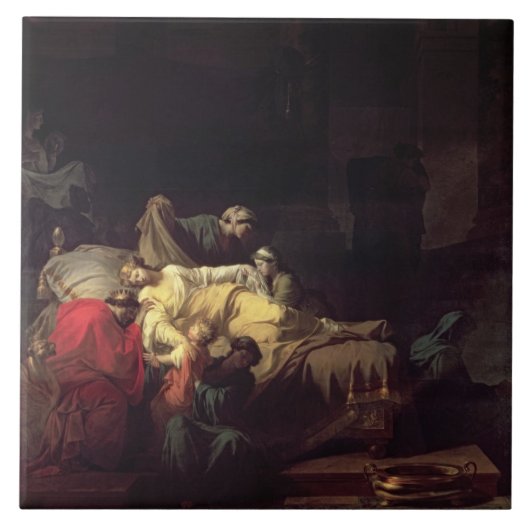 Alcestis offert zichzelf op om haar man te redden  tegeltje (Voorkant)