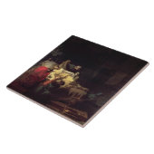 Alcestis offert zichzelf op om haar man te redden  tegeltje (Zijkant)