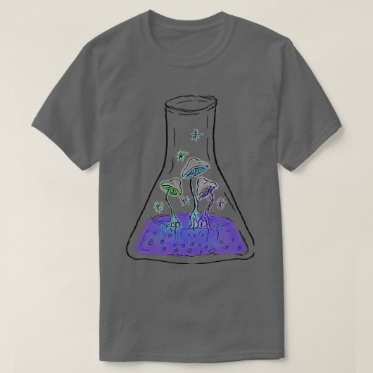 Alchemic Mushroom Elixir Alchemy Flask Psychedelic T-shirt (Design voorkant)