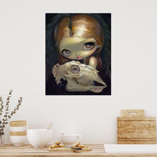 Alchemical Angel 1 ART PRINT gothische schedel (Keuken)