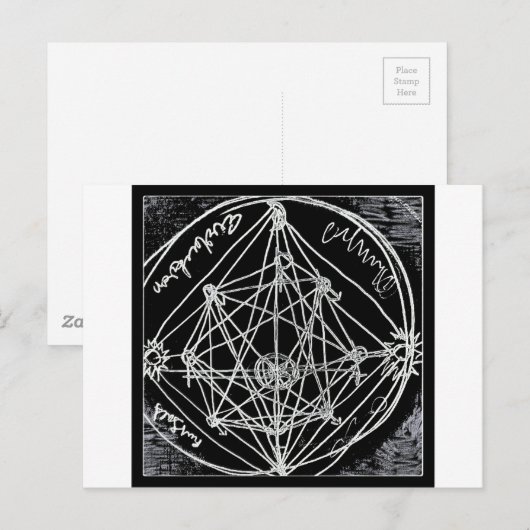 Alchemical transmutation art briefkaart (Voorkant / Achterkant)