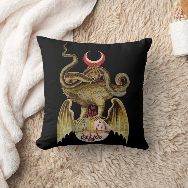Alchemie Draak Oude Illustratie Kussen (Deken)