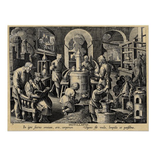 Alchemie gereedschap voor distillatie poster (Voorkant)