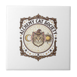 Alchemie Kat Kattenmaatschappij Vintage Vector Kun Tegeltje