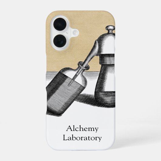 Alchemie Laborapparatuur met naam iPhone 16 Hoesje (Achterkant)