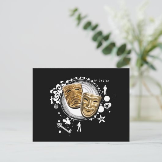 Alchemie van dramaskers briefkaart (Staand voorkant)