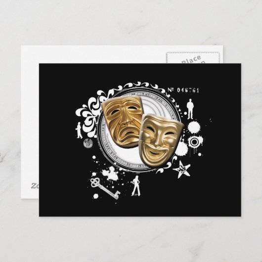 Alchemie van dramaskers briefkaart (Voorkant / Achterkant)