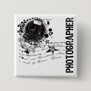 Alchemie van fotografie (fotograaf) vierkante button 5,1 cm