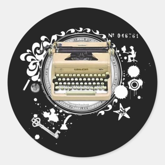 Alchemie van schrijfmachines ronde sticker (Voorkant)
