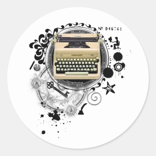 Alchemie van schrijfmachines ronde sticker (Voorkant)